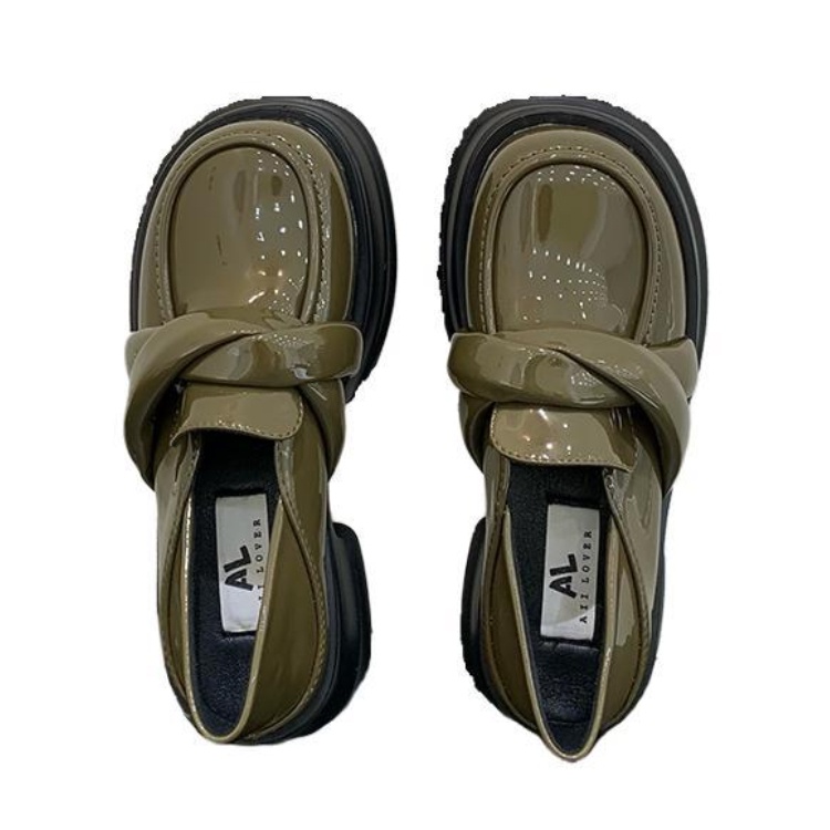 Giày Mary Jane Da Bóng Đế Dày Phong Cách Anh Quốc Chất Lượng Cao Cho Nữ