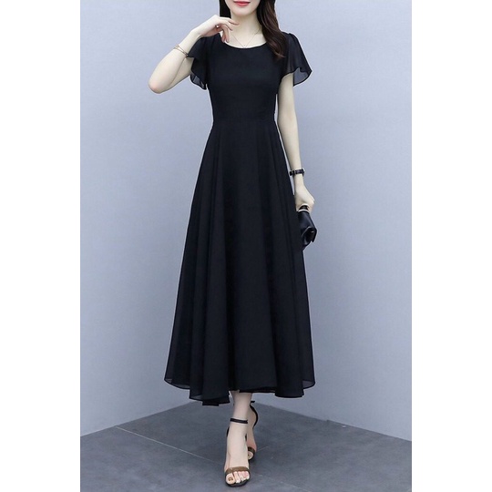 ĐẦM XÒE VINTAGE CỔ TRÒN THẮT EO