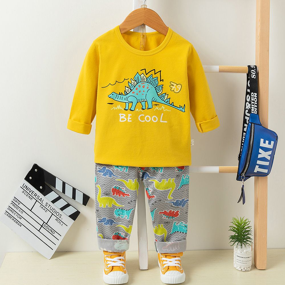 Bộ cotton dài tay cho bé trai, bé gái PIKA KIDS Bộ xuất hàn Bộ quần áo thu đông mặc ở nhà cho bé từ 10-16kg