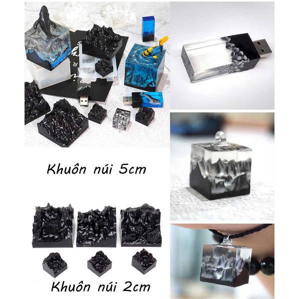 DIY khuôn Silicon đổ keo Resin núi tuyết đại dương