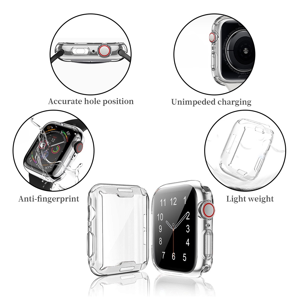 Ốp Dẻo Bảo Vệ Màn Hình Cho Đồng Hồ Thông Minh Apple Watch VS Dây Cao Su Series 7/6/5/SE/4/3/2/1 Size 38-40-41-42-44-45mm