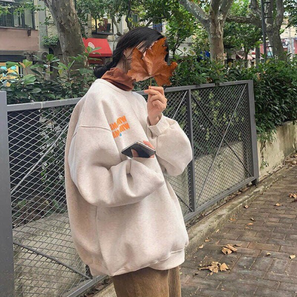 Áo sweater dài tay form rộng in chữ winsome - Hoodie nỉ oversize nam nữ phong cách trẻ trung, đường phố Ulzzang