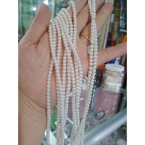 Chuỗi dây ngọc trai nhựa 5li phân loại hạt đẹp nặng mượt làm trang sức