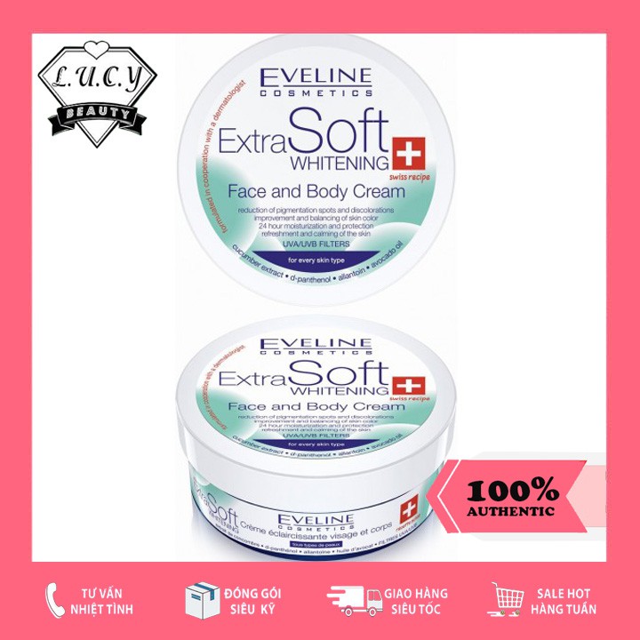 Hàng Ba Lan- Nga- Kem dưỡng trắng da mặt và Body Extra Soft Eveline