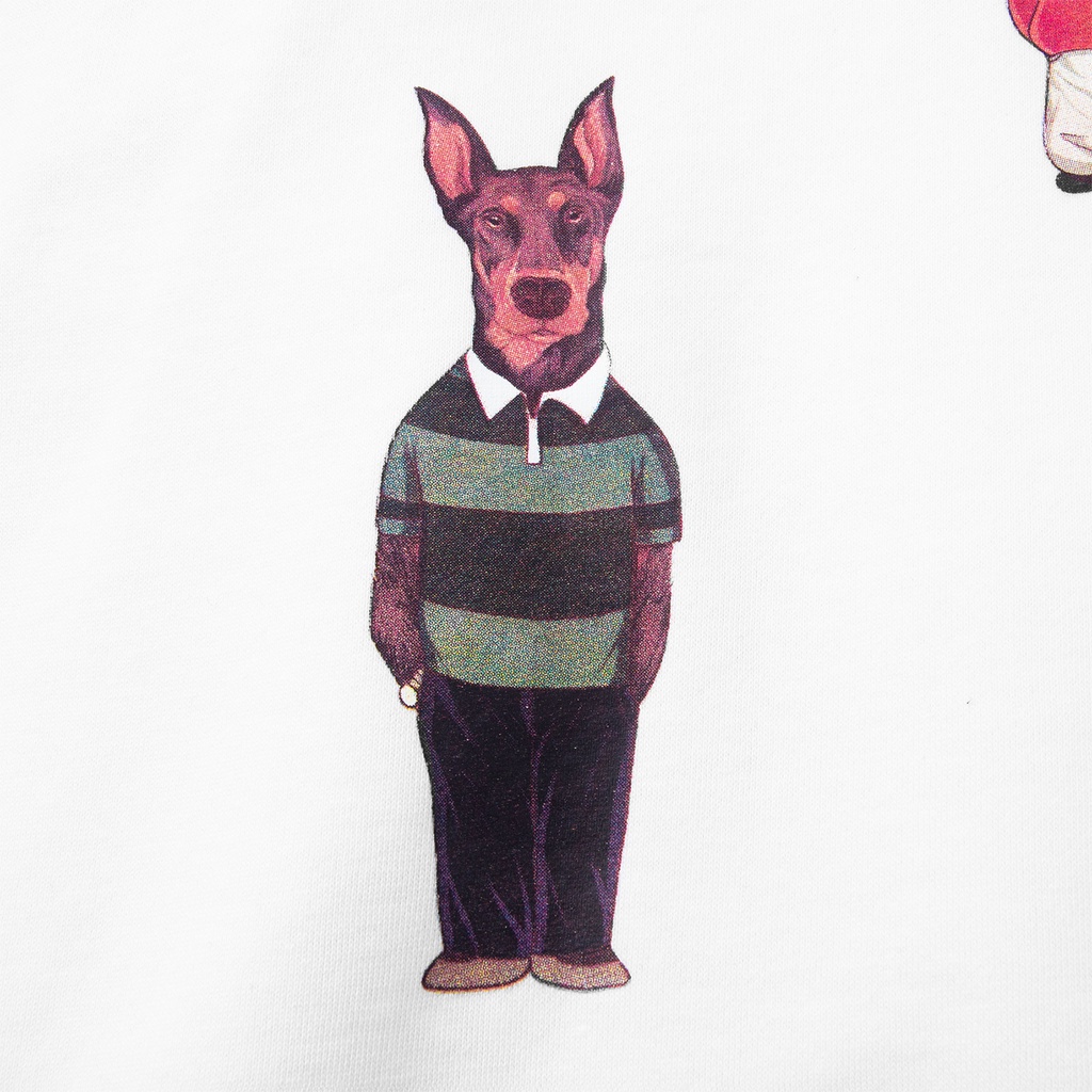 Áo Khoác DirtyCoins Dico Puppies Hangouts Raglan Hoodie - White/Black