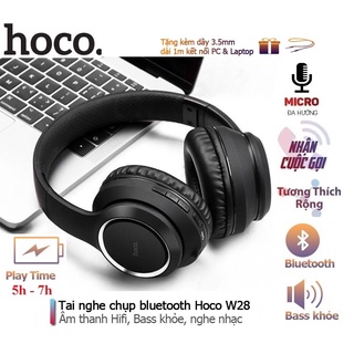 Tai nghe chụp tai bluetooth hoco w28 - dung lượng pin 250mah âm thanh cực hay sống động - hàng chính hãng