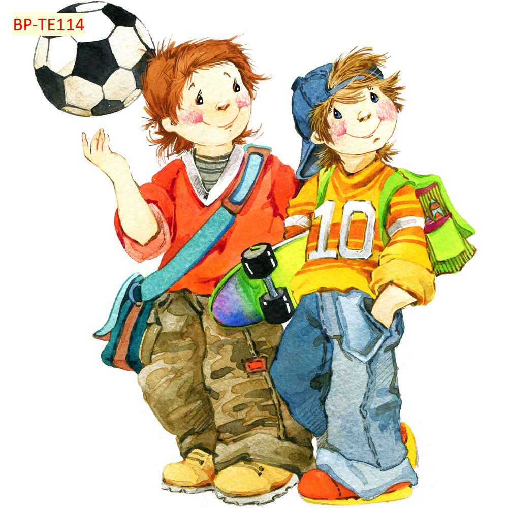 Tranh Dán Tường Trẻ Em 3D Nhiều Chủ Đề CON NGƯỜI, ĐỘNG VẬT