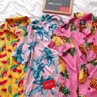 (FREESIZE) ÁO SƠ MI HOẠ TIẾT TRÁI CÂY UNISEX