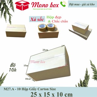 Bộ 10 thùng hộp giấy carton 25x15x10