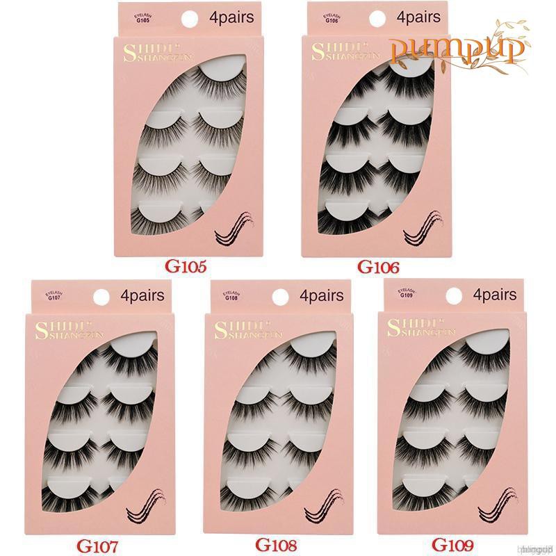 Set bốn cặp mi giả 3D dài cong nối mi chất lượng cao