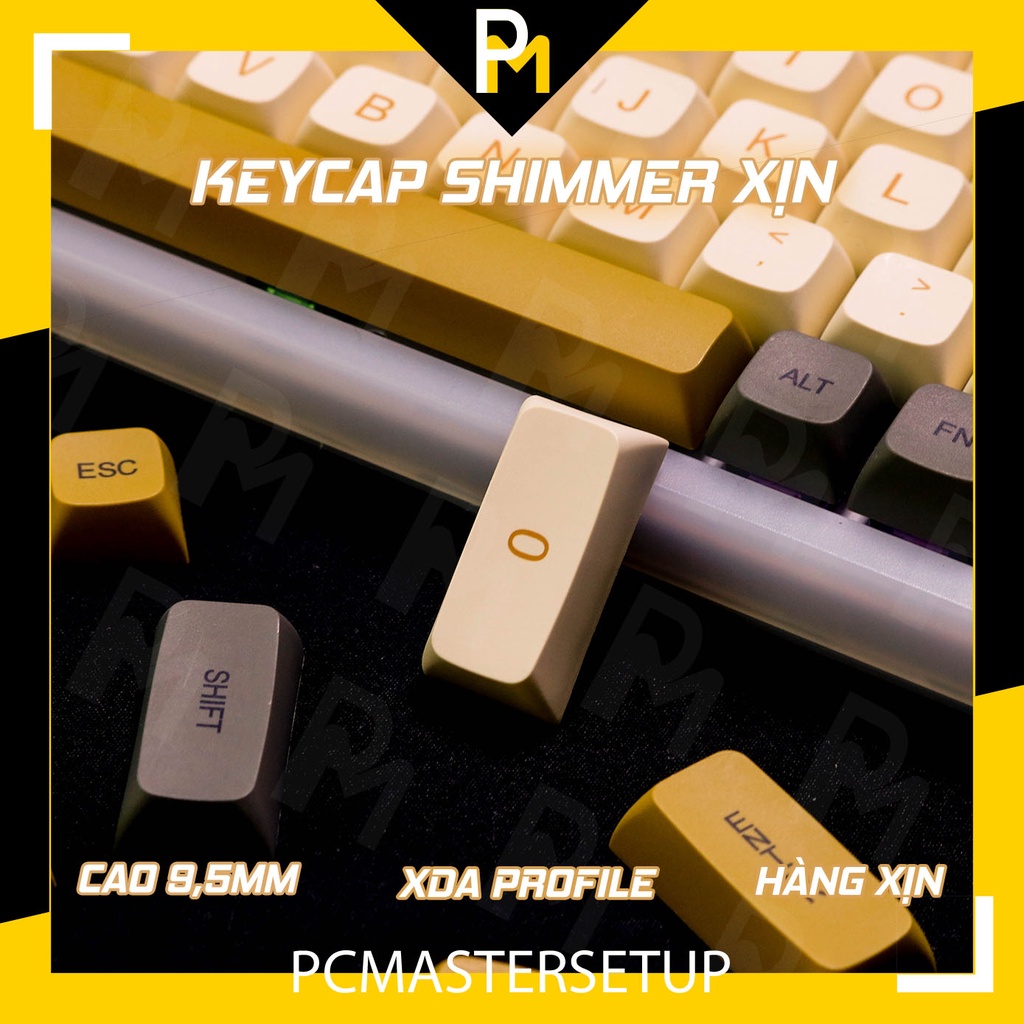 Keycap pbt xda shimmer xịn cao 9.5mm dày 1.5mm in dyesub 125 phím của pcmaster