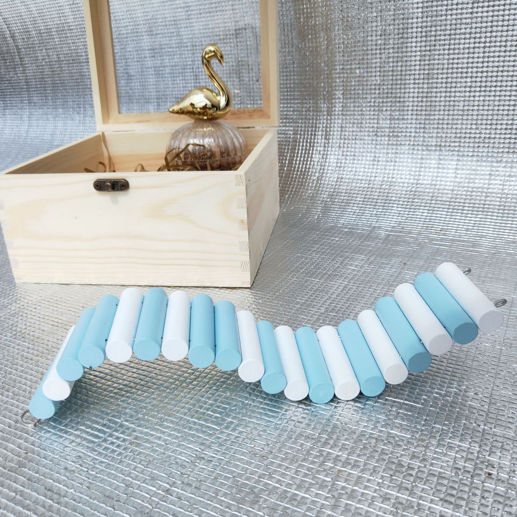 Thang gỗ uốn nhiều màu trang trí chuồng hamster