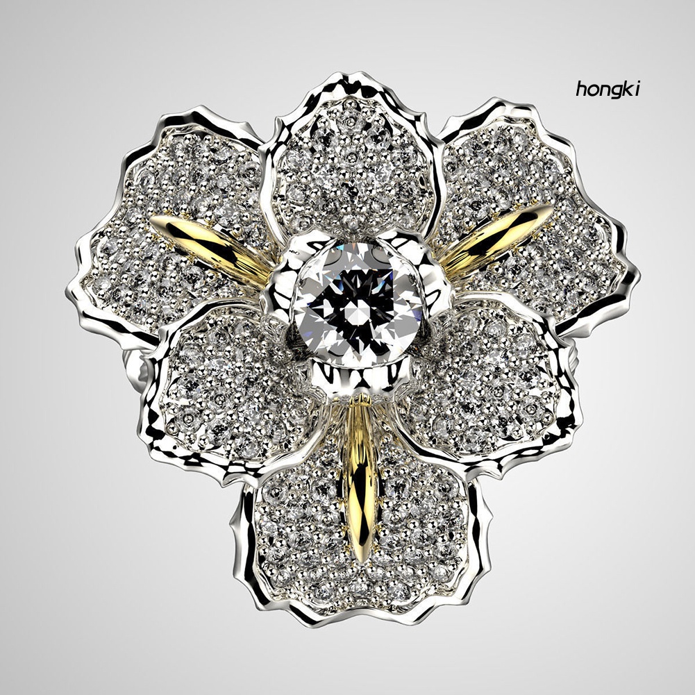 Nhẫn Đính Đá Hình Hoa Sang Trọng Cho Nữ