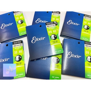 Elixir Strings 19052 Nickel Plated Steel Electric Strings, Optiweb, Light, 10-46