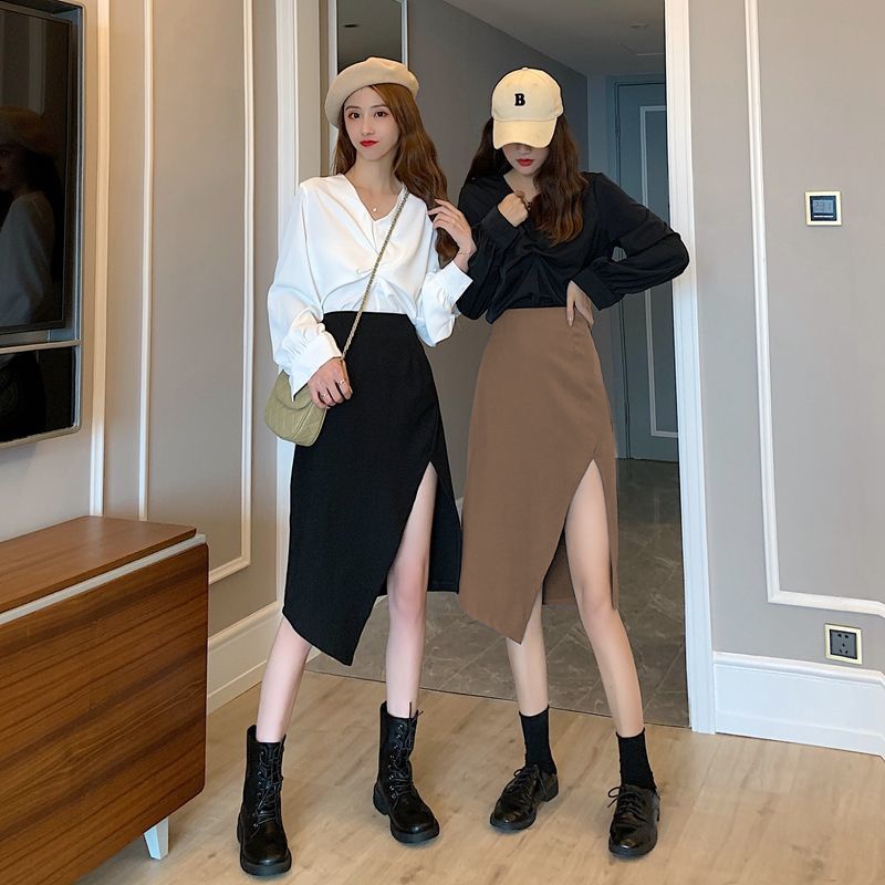 Chân váy Midi dài xẻ tà vạt chéo cá tính phong cách sang trọng có big size Mely's Fashion CV22