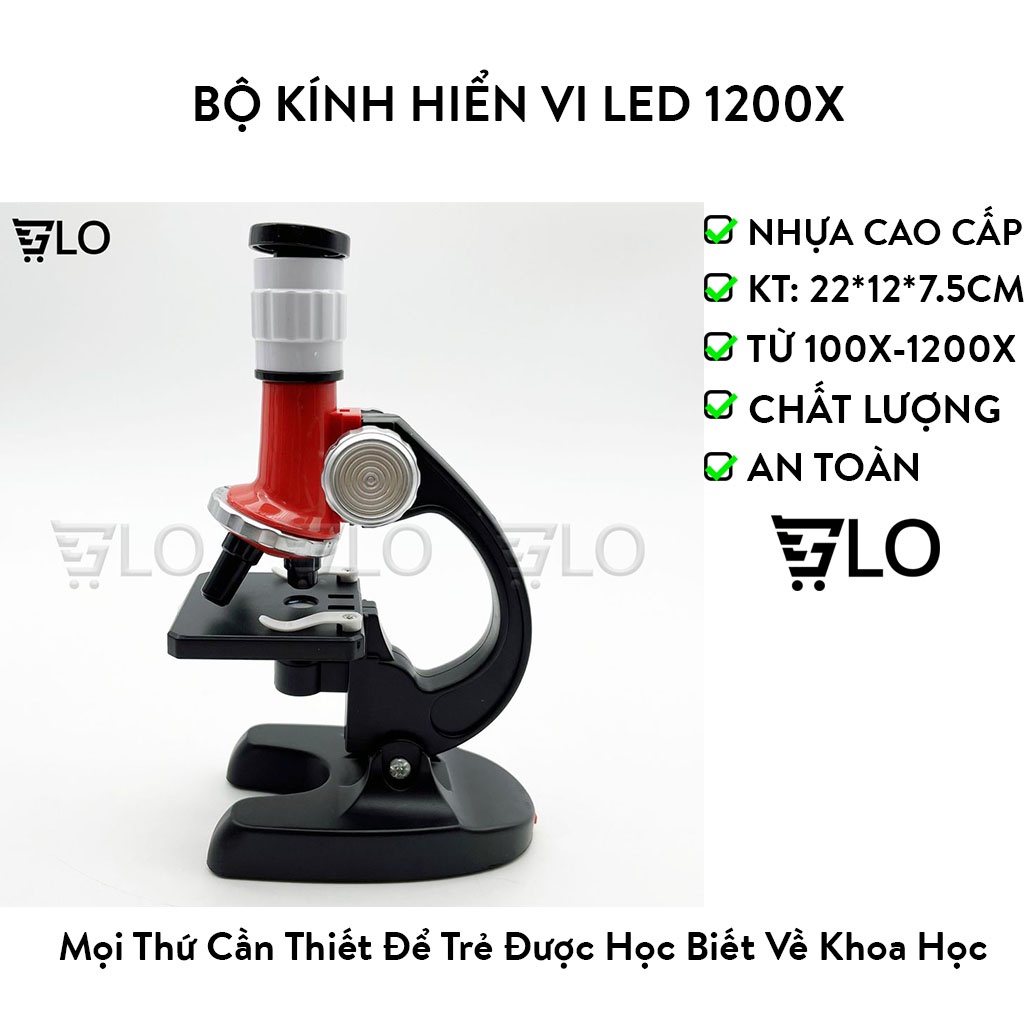 Bộ Kính Hiển Vi Led 1200x Dùng Nghiên Cứu Khoa Học Cho Bé