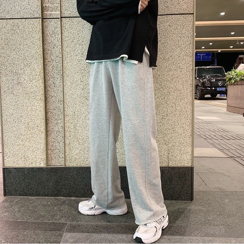 Quần nỉ xám ống rộng nam nữ dáng suông,unisex chất vải cao cấp