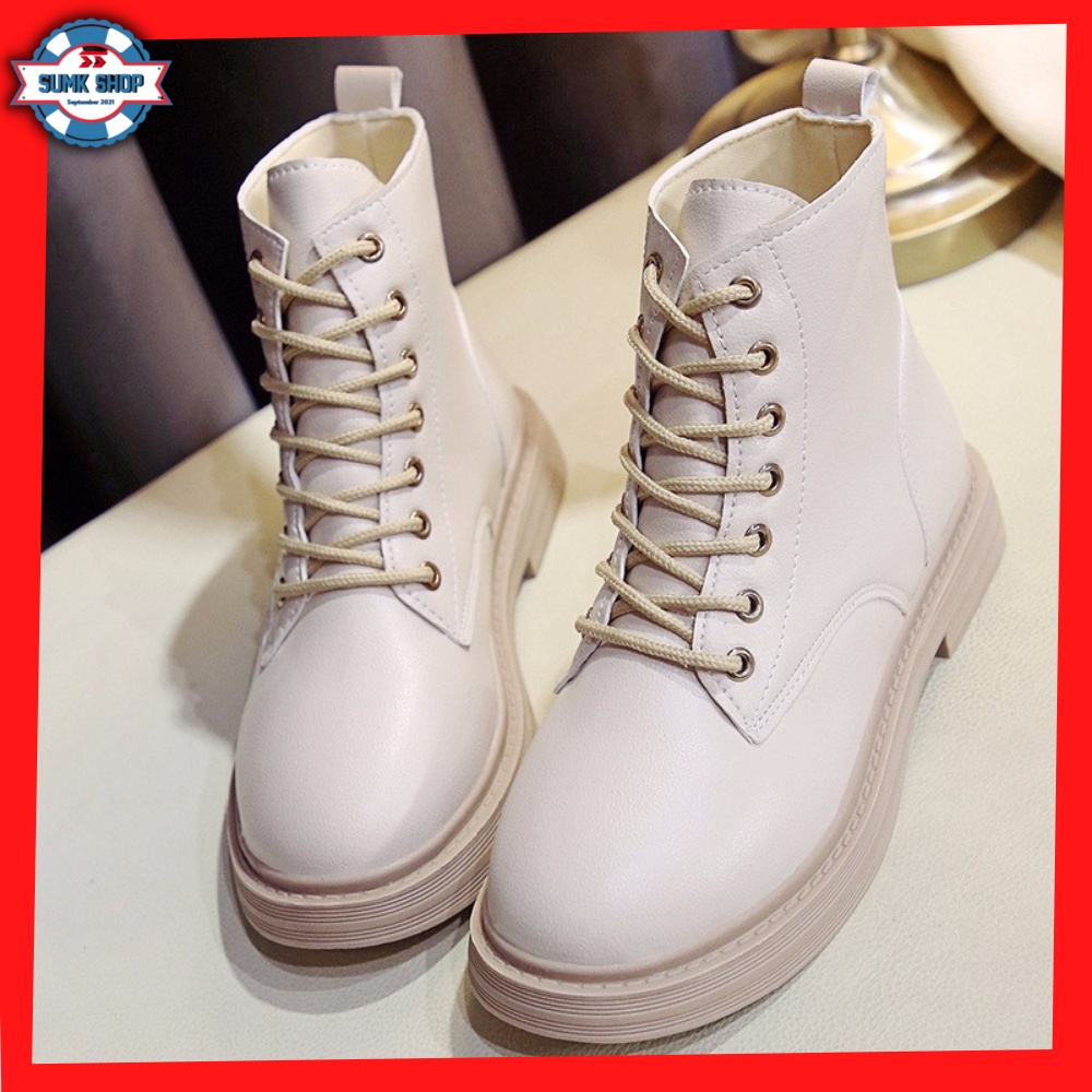 Boot nữ, giày boot nữ cổ thấp Hàn Quốc form dáng Ulzzang, bốt nữ đế bằng trẻ trung cá tính