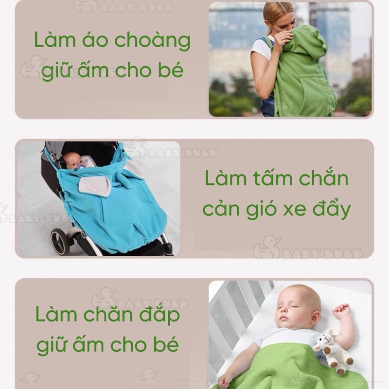 Áo choàng địu ngồi, địu trợ lực giữ ấm cho bé mùa đông ms2303305