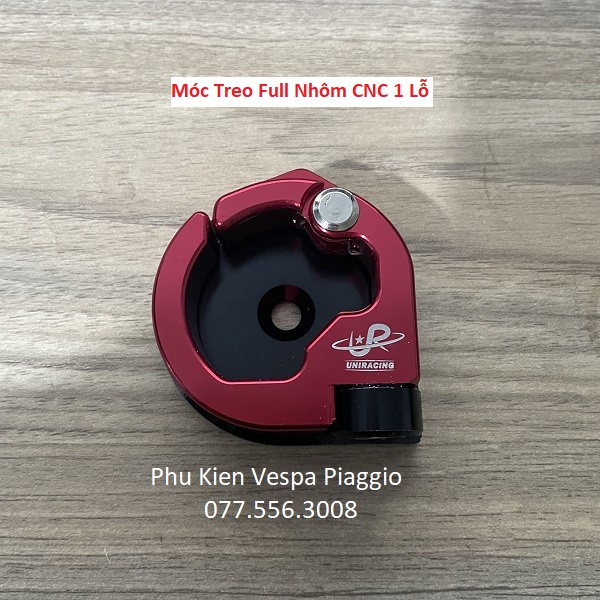 Móc Treo Đồ Vespa CNC Nhôm Nguyên Khối Cao Cấp ( 2 Lỗ bắt ốc )