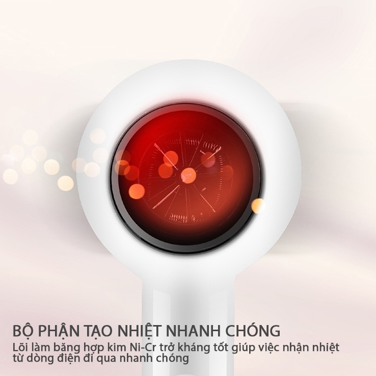 Máy Sấy Tóc Mini KOEN Công Suất 1600W Hai Chiều Nóng Lạnh Kích Thước Nhỏ Gọn Tặng Kèm Lược Và Mỏ Sấy Tạo Kiểu