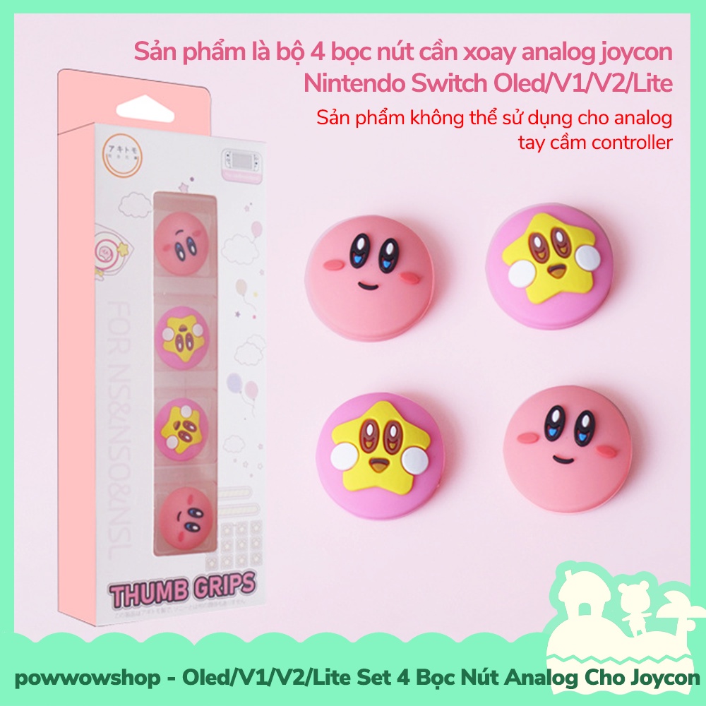 [Sẵn VN - Hỏa Tốc] Oled/V1/V2/Lite Set 4 Bọc Nút Analog Joycon Cho Máy Game Cầm Tay Nintendo Switch Kỉrby Star Light