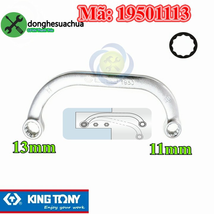 Cờ lê hai đầu vòng trái me 11 x 13 Kingtony 19501113