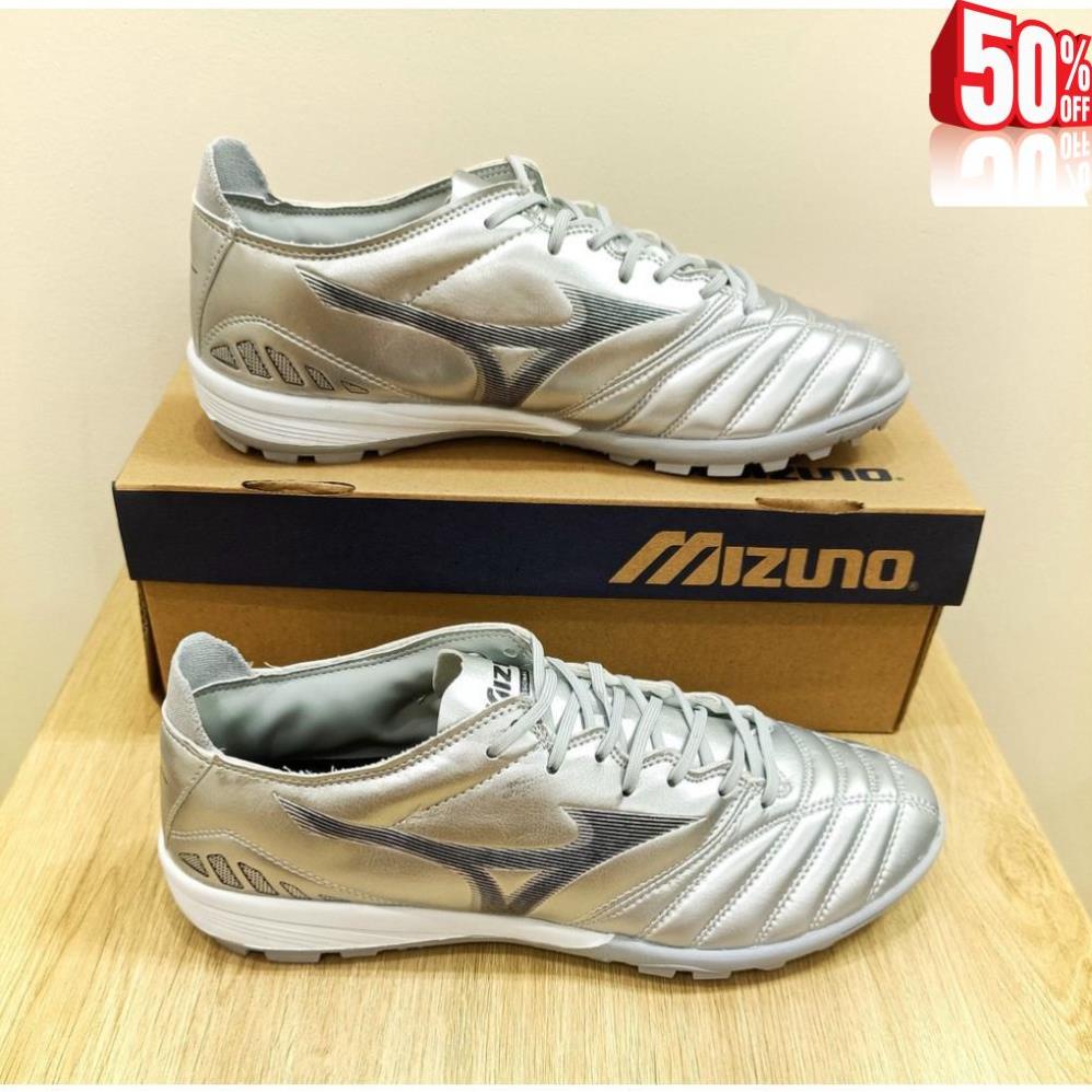 Giày đá bóng sân cỏ nhân tạo Mizuno Neo 3 Màu Bạc đế TF đảm bảo độ bền *