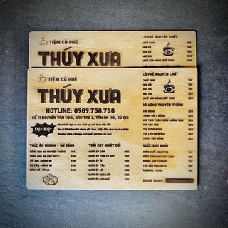 Menu gỗ thiết kế theo yêu cầu