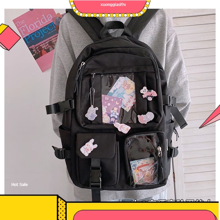 Balo Ulzzang Hàn Quốc Nam Nữ Thời Trang MYiHO Balo societ Giá Rẻ Cute Dễ Thương Basic BL02