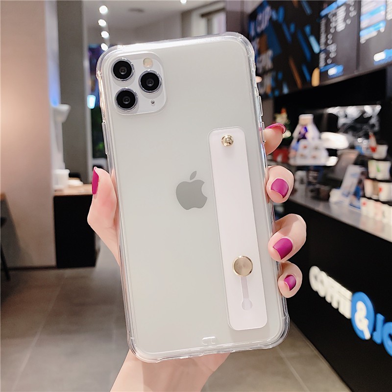 Ốp điện thoại PC cứng trong suốt có dây đeo cho iPhone 6 6s 7 8 Plus X XR XS MAX 11 PRO MAX