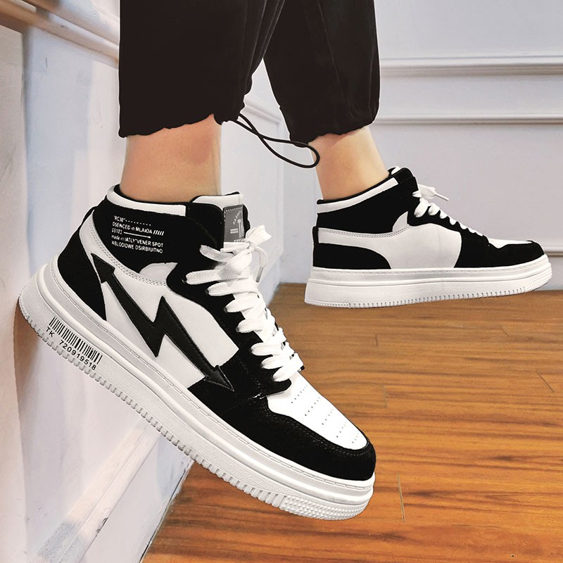 Giày Thể Thao Da Pu Phối Màu Hỗ Trợ Tăng Chiều Cao Phong Cách Hàn Quốc Thời Trang | BigBuy360 - bigbuy360.vn