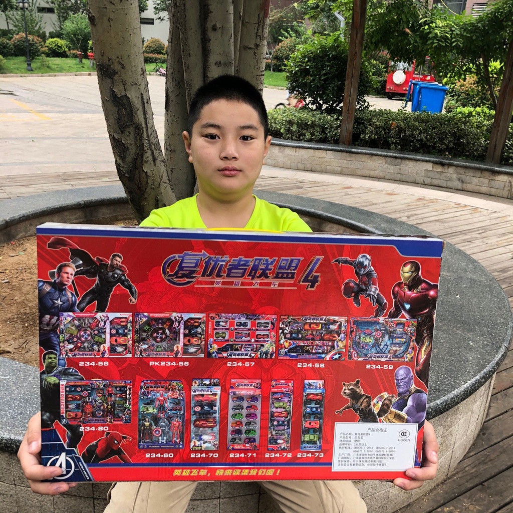 MH04 - Hộp Đồ Chơi Mô Hình 4 Siêu Anh Hùng Marvel Thần Sấm Thor, Người Nhện Spider Man, Người Sắt Iron Man