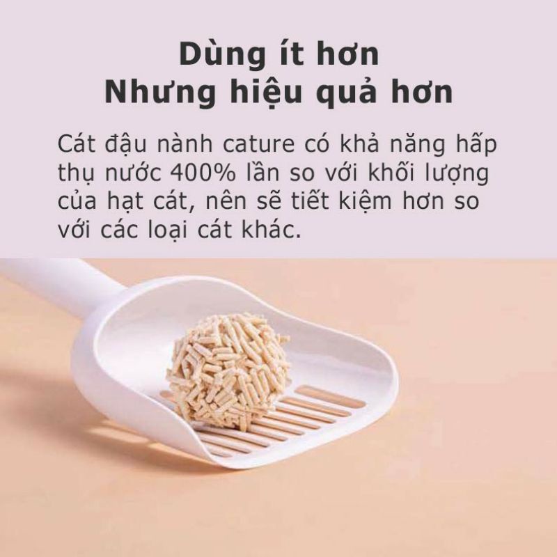 Cát đậu phụ,Cát gỗ Cature ,Cát vệ sinh cho mèo đậu nành Tofu Cature Cature Natural Tofu 6L đổ được bồn cầu