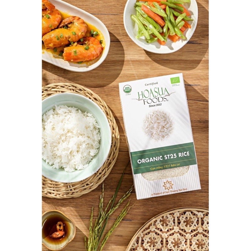 Gạo hữu cơ hoa sữa ST25 , gạo tấm Jasmine thơm ngon cho bé ăn dặm - 1 kg