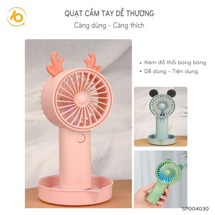 Quạt sạc usb cầm tay mini kèm đồ chơi thổi bong bóng SHOP10K - SP004030