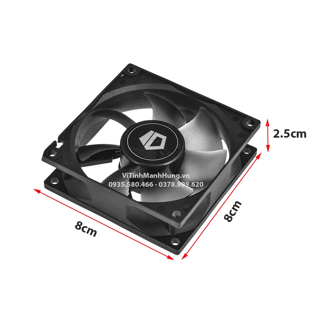 Quạt ID-Cooling NO-8025-SD, 8cm, 3 pin Mainboard, 2000 rpm.
