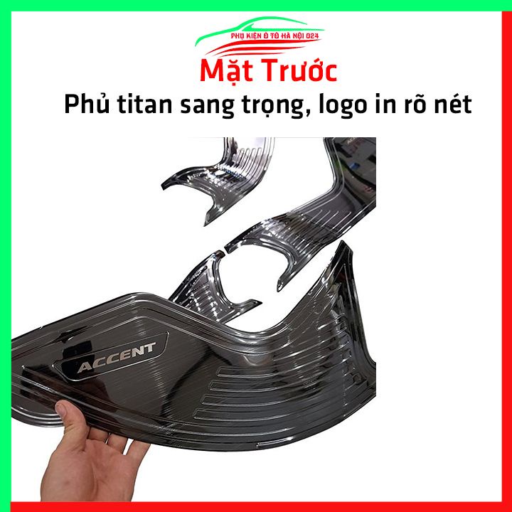 Bộ ốp tapli Accent 2018-2023 vân Titan chống xước va đập khi mở cửa và làm đẹp xe