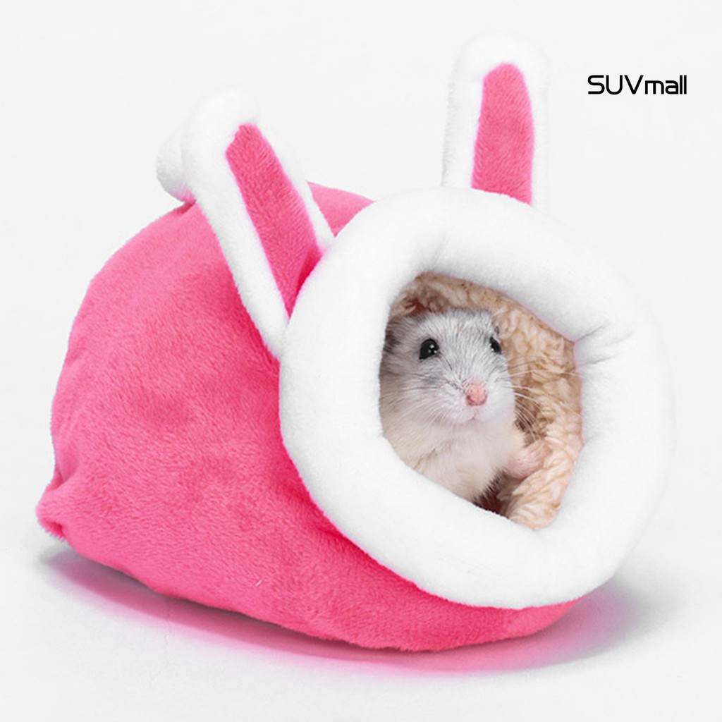 Tổ thú cưng bằng vải cotton ấm áp trong mùa đông hình ngôi nhà dễ thương cho thú cưng chuột hamster/chuột lang cỡ nhỏ