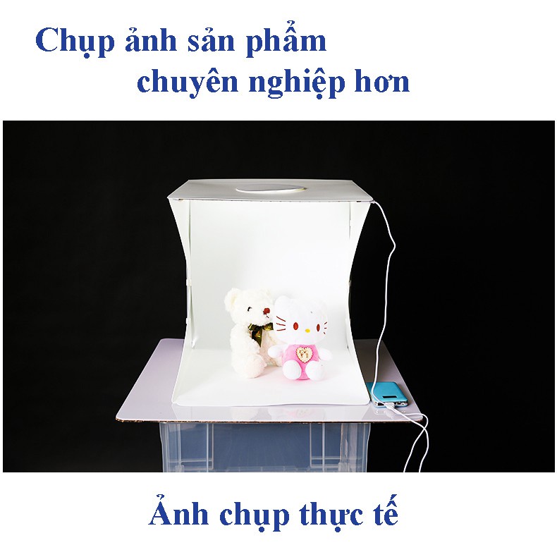 Hộp Chụp Hình Ảnh Sản Phẩm Đèn Led 40*40*40cm - 70 bóng LED - GNGshop