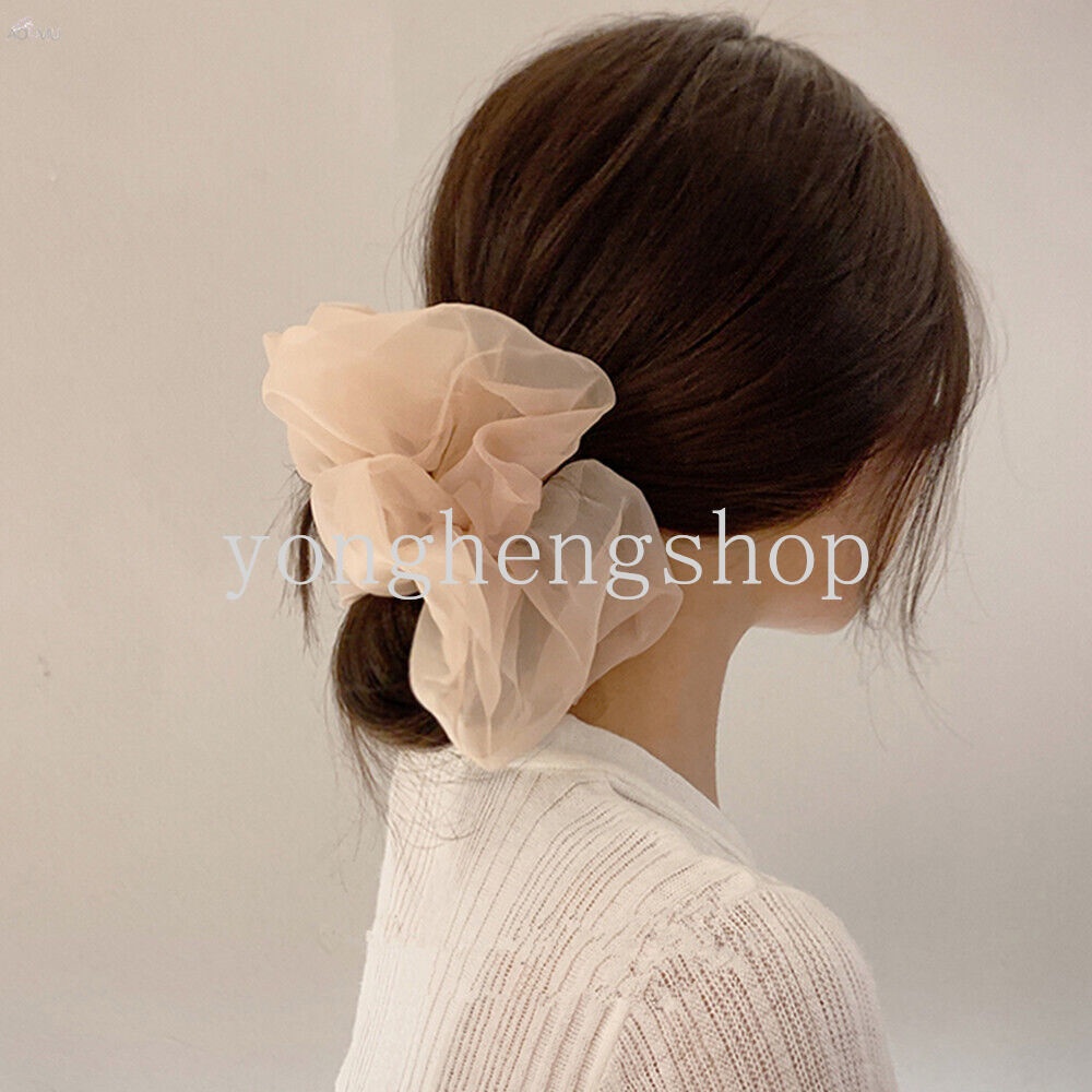 Dây Buộc Tóc Vải Voan Co Giãn Cỡ Lớn Thời Trang Cho Nữ
