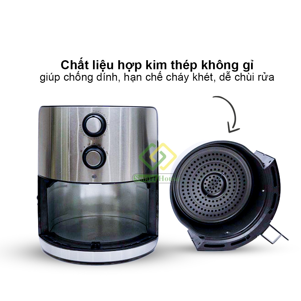 Nồi Chiên Không Dầu Perfekt PE0224 Chính Hãng - 5L, Công Nghệ Rapid Air, Nồi Chống Dính Cao Cấp- Smart House