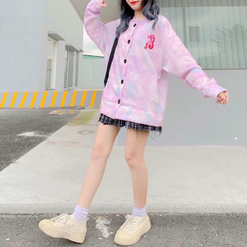 Áo Cardigan Nỉ Bông Tay Dài X-RABIT  Ảnh Thật
