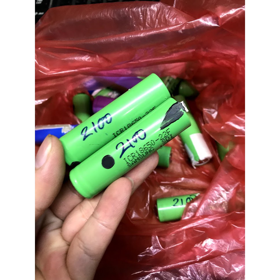 dung lượng 2000 đến 2200mah,cell pin 18650 cũ