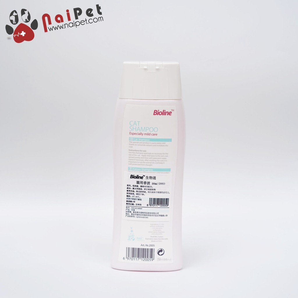Sữa Tắm Cho Chó Mèo Bioline 250ml