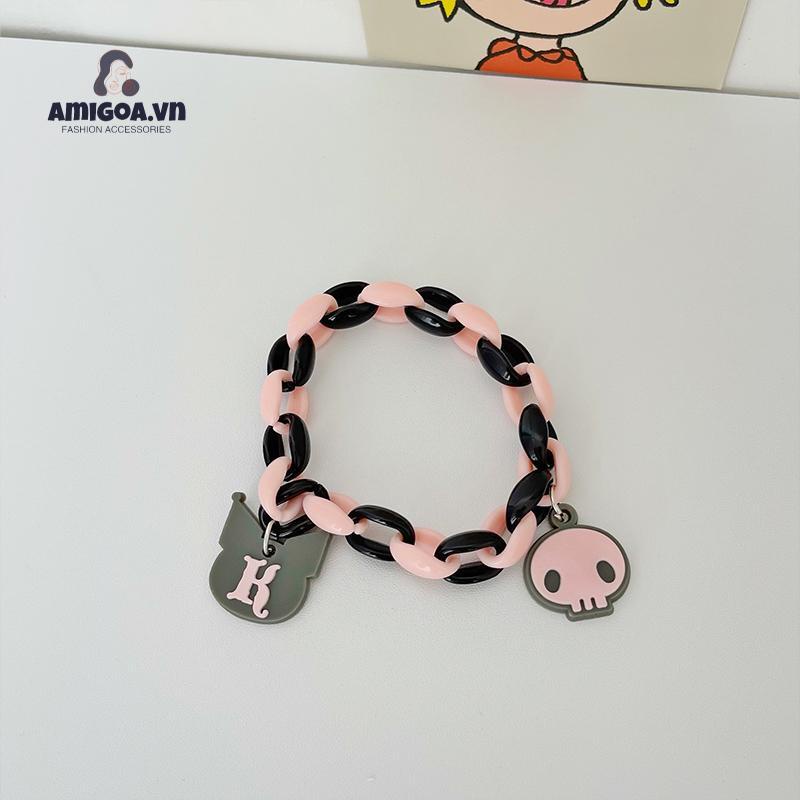 ✨✨Vòng Tay Màu Đen Họa Tiết Cún Hoạt Hình Dễ Thương Ngọt Ngào Phong Cách Harajuku Nhật Bản