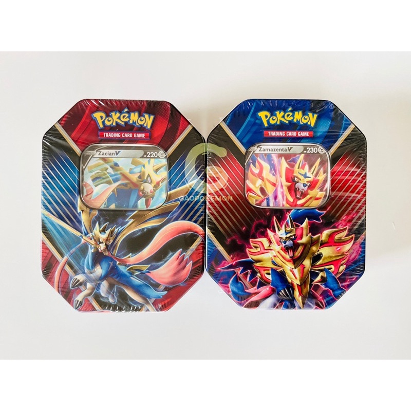 Hộp thiếc 4 gói bài Pokemon TCG - Zamazenta/ Zacian Tin