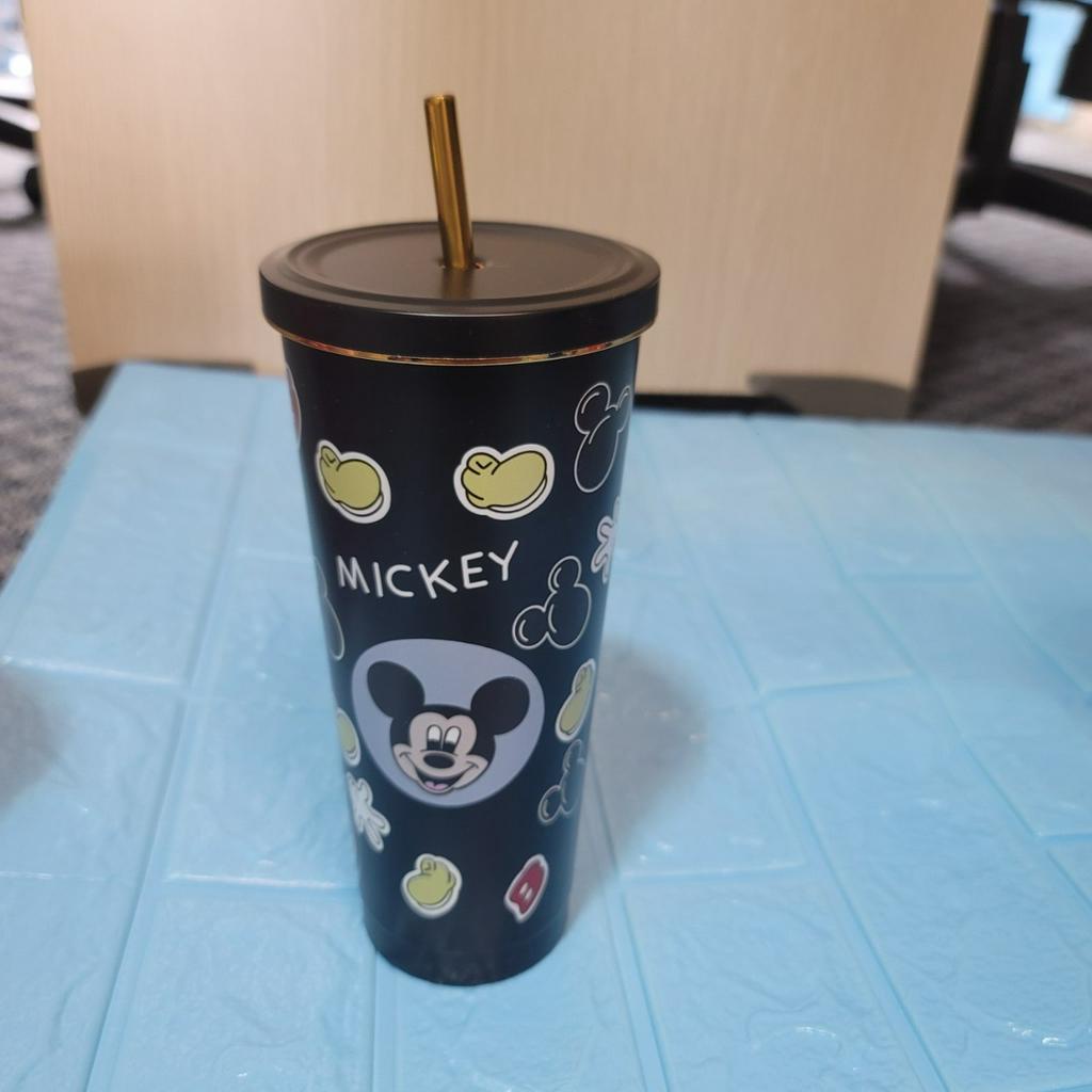 Ly Giữ Nhiệt 750ml Gấu Dâu Lotso Cốc Giữ Nhiệt Nhiều Hình Cute- Tặng Ống Hút Inox Mạ Vàng + Chổi Ống Hút