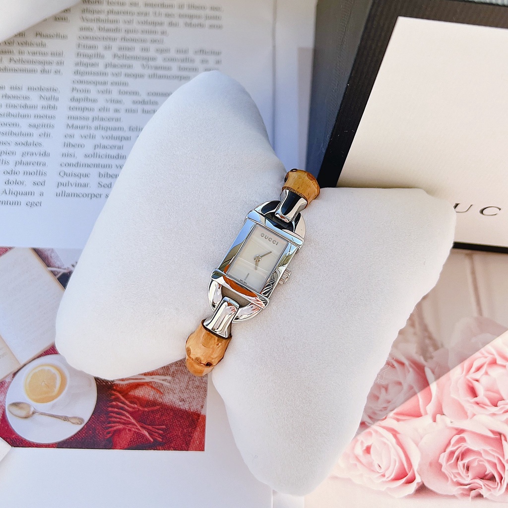 Đồng hồ nữ  Gucci 6800 Silver Dial Bamboo Strap chính hãng tại 1959watchluxury