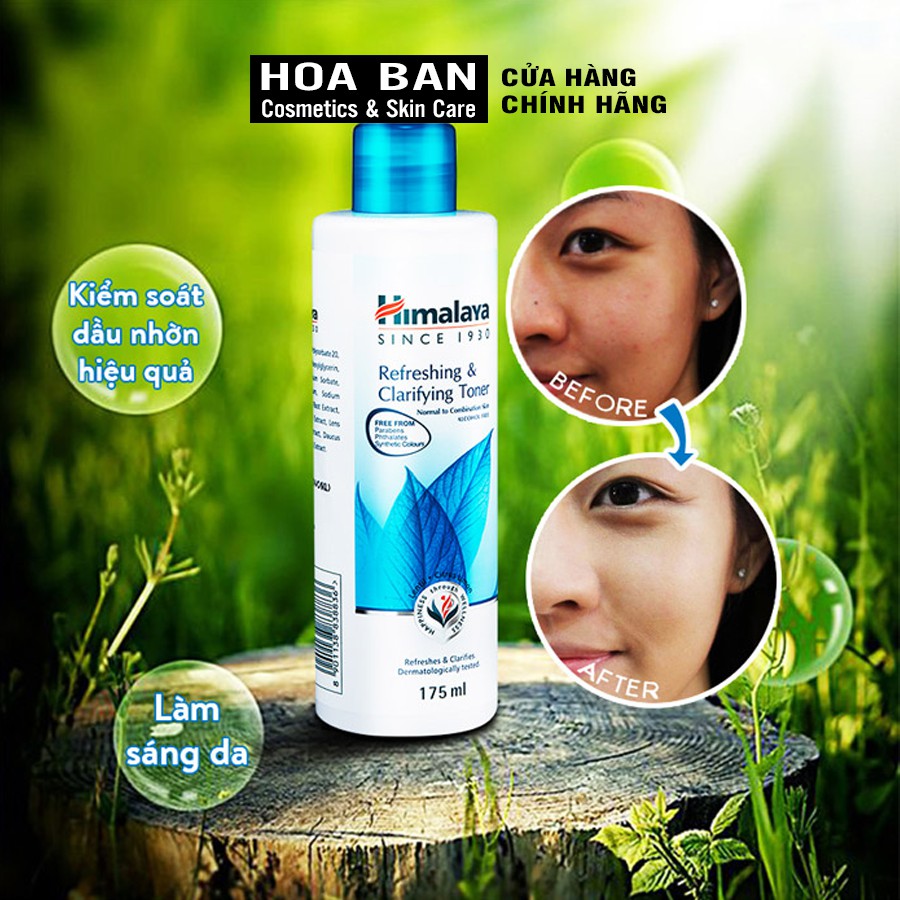 Nước hoa hồng làm sạch và cân bằng da Himalaya Refreshing &amp; Clarifying Toner 100ml / 175ml - Hoa Ban Cosmetic